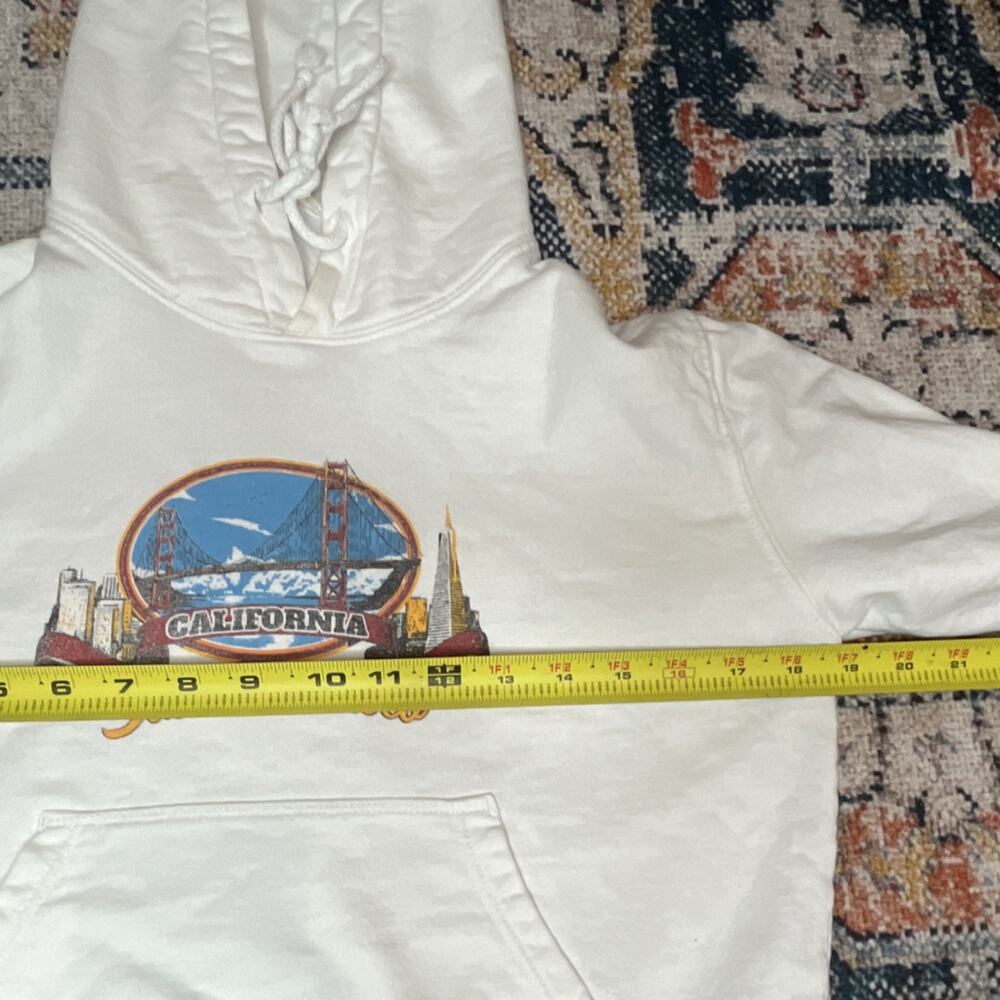 John Galt Brandy Melville White San Francisco Golden Gate Bridge Hoodie One Size - Picture 6 of 7